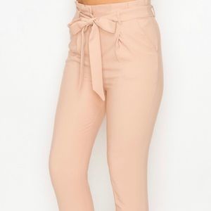 Pink Blush Trouser Tie Up Pants